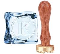 craspire K Tampon à Glace Lettre Ice Cube Stamp Tampon de Marque de Glace avec Tête en Laiton Amovible et Manche en Bois Tampon à Glace Vintage pour la Fabrication de Barres de Boissons à Faire