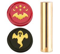 craspire Laiton Timbre de scellement Mini 2 côtés Motif Vintage 15mm Ghost Bat Halloween Wax Seal Stamp pour Invitations de Mariage enveloppes Halloween Noël Thanksgiving Party DIY Crafts Cadeaux