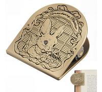 craspire Lapin Journal Métal Clip Vintage Voyageurs Carnet Livre Facture Classeur Clips Titulaire Lapin Alliage Bronze Antique Décoratif Midori Voyageurs pour TN Voyageurs Art Lecture Décoration