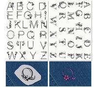 craspire Lettre AZ Soluble dans l'eau Stabilisateurs de Broderie Bâton de Couture à la Main et Transferts de Points Papier Lavable Motifs Auto-Adhésifs Pré-Imprimés pour Sacs Amateurs de Couture