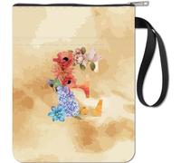 CRASPIRE Lettre Initiale E Pochette de Livre avec Fermeture Éclair Fleur Amoureux des Livres Cadeaux Couverture Rigide Pochette de Livre Étanche Sac de Protection Poche Avant Housse pour Femmes Amis