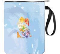 craspire Lettre Initiale S Pochette de Livre avec Fermeture Éclair Fleur Amoureux des Livres Cadeaux Couverture Rigide Pochette de Livre Étanche Sac de Protection Poche Avant Housse pour Femmes Amis