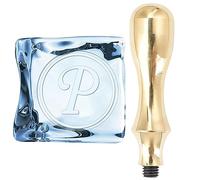 craspire Lettre P Ice Cube Tampon Initiales Ice Branding Tampon avec Tête en Laiton Amovible Poignée de Remplacement pour Cocktails Whisky Mojito Monogram Bar Party Drinks Making 1.2inch(30mm)