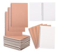 CRASPIRE Lot de 10 carnets à spirales A5 en vrac - 120 pages/60 feuilles lignées - Couverture kraft marron - Carnet de croquis de voyage - Papier d'écriture - Agenda scolaire ou professionnel
