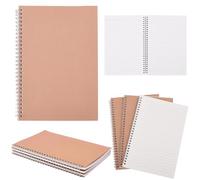 CRASPIRE Lot de 3 carnets à spirales en vrac B5 - 120 pages/60 feuilles lignées - Couverture en kraft marron - Carnet de notes à couverture rigide - Carnet de croquis pour l'école, le bureau, le
