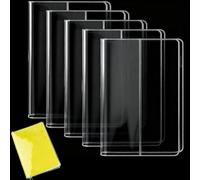 CRASPIRE Lot de 5 pochettes de protection rectangulaires transparentes en plastique A5 de 22,6 x 32,9 cm pour journal intime, carnet de bureau, carnet de notes, couverture rigide et rigide