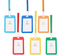 craspire Lot de 6 Porte Badges et Cartes D'Identité avec Cordon Amovible Rectangulaires Protecteurs de Cartes D'Identité D'Employés Étui Transparent pour Carte D'Entrée pour Femmes Enseignantes