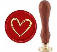 craspire Love Wax Seal Stamp Tampon de Cire à Cacheter de Mariage 30 mm/1.18 Pouces Amovible Laiton Head Sealing Stamp avec Manche en Bois pour Les Invitations de Mariage d'anniversaire Cartes