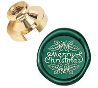 craspire Merry Christmas Cire à Cacheter Timbre Gui X'MAS Eve 25mm Remplaçable Cire Sceau Timbre Laiton Tête pour Noël Invitations Enveloppe Cartes Décoration Vacances