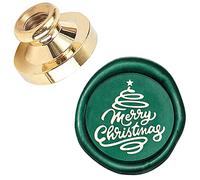 craspire Merry Christmas Sealing Wax Stamp Christmas Tree Star X'MAS Eve 25mm Remplaçable Wax Seal Stamp Tête en Laiton pour Invitations de Noël Cartes Enveloppes