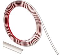 craspire Moulure Flexible de 10 pi X 0.3 po à Décoller et à Coller Blanche Argentée Autocollante Étanche pour Mur Miroir Coin Bord Rond Carrelage Plafond Comptoir pour Sol Meubles Plinthe Bordure