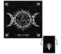 craspire Nappe D'Autel Table de Cartes de Tarot Fournitures de Sorcellerie Sorcellerie Nappe de Déesse Triple Lune Alter Couverture de Table Sacrée Sort Spirituel Fournitures de Tarot de Sorcière
