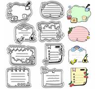 craspire Notes Tampon Transparent Vintage en Silicone pour Étiquette Transparente Mémo Note Bordure Panneau de Message Feuilles de Tampons pour Bricolage Journal Intime Carte Scrapbooking Album Photo