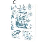 craspire Ocean Couverture de Livre élastique 15,7 x 9,8 Pouces Tissu Extensible Protecteur de Manchon de Livre enveloppe Jusqu’à 9 x 11 Pouces carnet Bateau Poisson Tissu Lavable réutilisable