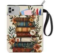 craspire Pochette de Livre à Fermeture Éclair Couverture de Livre Motif Floral Botanique Lavable en Tissu 11 x 8.7 Pouce pour Lecteur de Livres Bibliothécaire Rat de Bibliothèque Bibliophile