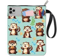 craspire Pochette de Livre à Poche Avant Otter avec Fermeture Éclair en Tissu Lavable 11 x 8.7 Pouce Pochette de Protection de Livre pour Lecteur de Livres Bibliothécaire Rat de Bibliothèque