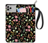 craspire Pochette de Livre avec Fermeture Éclair Pochette pour Livres de Fleurs Aquarelle Feuille de Fleur Protection Imperméable pour Livre de Poche Tissu Pochettes de Livre Amoureux de Livres Amis
