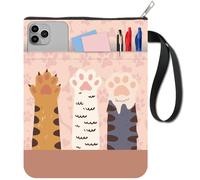 craspire Pochette de Livre en Forme de Griffe de Chat avec Fermeture Éclair 11 X 8.7 Pouces Protection de Livre pour Livres de Poche Tissu Lavable Pochette Supplémentaire Pochette pour Cadeaux