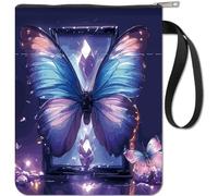 craspire Pochette de Livre en Forme de Papillon en Cristal avec Fermeture Éclair pour Les Amateurs de Livres Cadeaux Couverture Rigide Pochette de Livre Étanche Sac de Protection Poche Avant