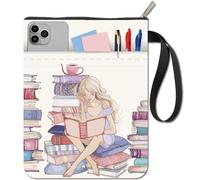 craspire Pochette de Livre pour Lecteurs Modèles de Livres Couvertures de Livres Protection de Livre pour Livres Brochés Couverture de Livre en Tissu Lavable avec Fermeture Éclair et Poche