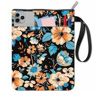 craspire Pochette de Protection pour Livre à Motif Floral avec Fermeture Éclair en Toile Imperméable pour Les Amoureux des Livres Carnet de Notes Journal Manuels Scolaires Livres de Poche Plantes