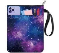 CRASPIRE Pochette de Protection pour Livre avec Fermeture Éclair et Toile Imperméable Motif Étoiles dans L'Espace Couverture Double Face pour les Amoureux des Livres Carnet à Couverture Rigide Journal