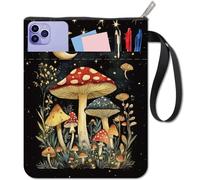 craspire Pochette de Protection pour Livre en Forme de Champignon avec Poche Zippée Lavable et Réutilisable Impression de 11 x 8.7 Pouce Sac de Livre Portable Cadeaux Livres de Poche Bibles Livres