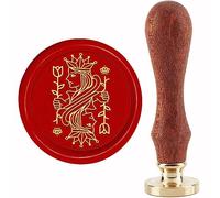 craspire Poker Queen Cachet de Cire 30 mm Tête en Laiton Amovible Cartes à Jouer Reine Timbre de Cire à Cacheter avec Manche en Bois pour Enveloppes Invitations Cartes Cadeaux Décoration