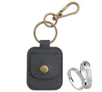 craspire Porte Bague en Cuir Porte Clés Porte Bague de Sport Portable Pochette de Voyage Noire pour Bijoux Porte Clés Mini Pochette pour Pièces de Monnaie pour Alliance Collier Médiators Cadeau