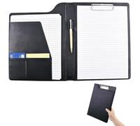 craspire Porte-Documents Classeur Portfolio A4 Cuir Dossier Professionnel Porte-Documents Noir Porte-Bloc Juridique Organisateur de CV Bloc-Notes pour Écriture Clip pour Lettre d'entretien Document