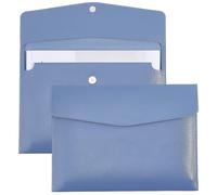 craspire Porte Documents Multifonction en Cuir PU A4 Bleu Étanche Fermeture à Pression pour Papiers Lettres Tablettes Contrats Factures Fournitures de Bureau et Scolaires