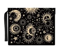 craspire Protège Livre en Tissu Lavable avec Poignée et Pochette Supplémentaire pour Les Amoureux des Livres Cadeaux pour Camarades de Classe 11,6 X 9,3 Pouces Motif Lune Soleil et Étoile
