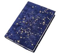 craspire Protège Livre en Velours Motif Étoiles Bleu Nuit Housse Réglable Tissu Doux pour Livres de Poche A5 Livres à Couverture Rigide pour Salle de Classe Étudiants Enseignants Amoureux des Livres