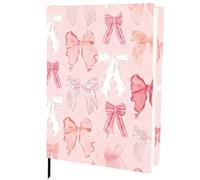 craspire Protège-Livre Extensible Rose avec nœud Lavable Réutilisable Housse en Tissu élastique Jumbo Étirable jusqu'à 9x11 Pouces pour Livres reliés, brochés, carnet, Manuel ou Lecteur