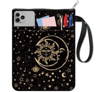 CRASPIRE Protège Livre Noir Sun Book Covers Vintage Moon Star Book Sleeve pour Livres Brochés Tissu Lavable Couverture de Livre en Tissu avec Fermeture Éclair et Poche Supplémentaire pour les Amoureux