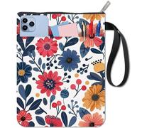 craspire Protège Livres à Fleurs Protège Livres Blancs pour Livres de Poche Housse de Livre en Tissu Lavable avec Fermeture Éclair et Poche Supplémentaire pour Les Amoureux des Livres Cadeaux