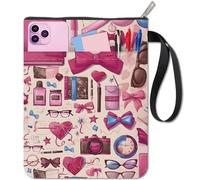 craspire Protège Livres avec Nœud Rose et Cœur Protection de Livre Rose pour Livres de Poche Tissu Lavable avec Fermeture Éclair et Pochette Supplémentaire pour Les Amoureux des Livres Cadeaux