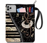 craspire Protège Livres de Musique Pochette Noire Protège Livres de Piano pour Livres de Poche Housse de Livre en Tissu Lavable avec Fermeture Éclair et Pochette Supplémentaire pour Les Amoureux