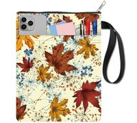 CRASPIRE Protège Livres en Feuilles D'Érable pour Livres de Poche Housse Lavable en Tissu avec Fermeture Éclair et Pochette Supplémentaire pour les Amoureux des Livres Cadeaux pour Camarades de Classe