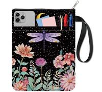 CRASPIRE Protège Livres Libellule Couverture de Livre Lune Housse de Livre à Fleurs pour Livres de Poche Housse de Livre en Tissu Lavable avec Fermeture Éclair et Poche Supplémentaire les Amoureux