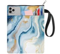 craspire Protège Livres Marbrés Bleus Housse de Protection pour Livres de Poche Lavable en Tissu avec Fermeture Éclair et Pochette Supplémentaire Idéal pour Les Amateurs de Livres et Les Camarades