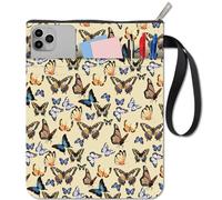 CRASPIRE Protège Livres Papillon en Tissu Lavable avec Fermeture Éclair et Pochette Supplémentaire pour Livres Pochette Zippée pour les Amoureux des Livres Camarades de Classe Amis Cadeaux Livresques