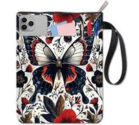craspire Protège Livres Papillon Protège Livres à Fleurs Housse de Livre pour Livres de Poche Housse de Livre en Tissu Lavable avec Fermeture Éclair et Poche Supplémentaire pour Les Amoureux