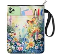 craspire Protège Livres Papillon Protège Livres Plantes Protège Livres Fleurs pour Livres de Poche Housse de Livre en Tissu Lavable avec Fermeture Éclair et Pochette Supplémentaire pour Les Amoureux