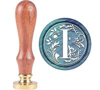 craspire Retro Alphabet Initiales Cire Cachet Cachet Classique Vintage 26 Lettres AZ 25mm Tête en Laiton Amovible Manche en Bois pour Enveloppe Invitation Embellissement Cadeau Décoration (Lettre I)