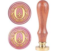 craspire Retro Alphabet Initiales Cire Cachet Cachet Classique Vintage 26 Lettres AZ 25mm Tête en Laiton Amovible Manche en Bois pour Enveloppe Invitation Embellissement Cadeau Décoration (Lettre O)