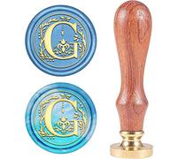 craspire Retro Alphabet Initiales Cire Cachet Cachet Classique Vintage 26 Lettres AZ 25mm Tête en Laiton Amovible Manche en Bois pour Enveloppe Invitation Embellissement Cadeau Décoration (Lettre G)