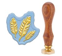 craspire Sceau de Cire à Plumes Vintage Amovible Tête en Laiton de Remplacement avec Manche en Bois Tampon de Scellement Rétro pour Fête de Noël Anniversaire Enveloppe Carte D'Invitation Scrapbooking