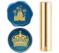 craspire Sceau de Cire en Laiton 2 Style Motif Couronne Château Gravure Mini Gravure 15mm Vintage pour Carte D'Invitation de Mariage Emballage Cadeau Emballage de Vin