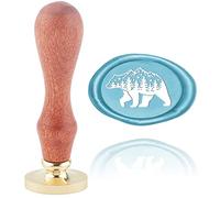 craspire Sceau de Cire Tampon Ours Ovale Tête de Tampon D'Étanchéité 20 * 30mm avec Manche en Bois Amovible pour Invitations de Mariage Cartes Bouteille Cadeau Entreprise Merci Anniversaire